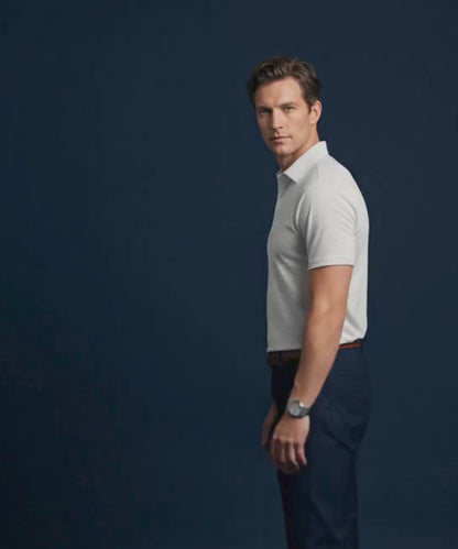 Roman Royal Crown White Striper Polo For Office