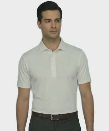 Performance video showcasing DapperTee stretchable white polo during a professional office walk.