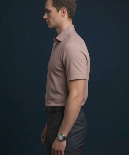 Netherland Brown Jaquard Polo Shirt For Office
