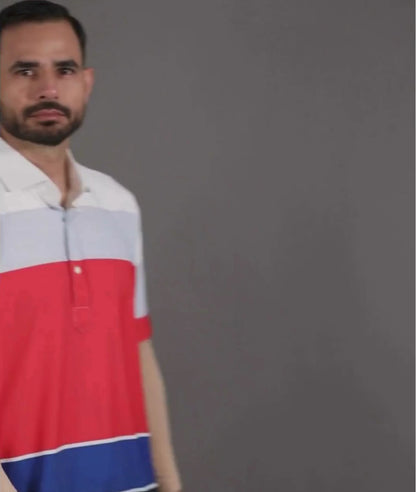 Performance video showcasing DapperTee stretchable golf polo fabric during professional athletic movement.