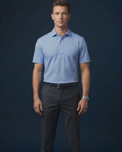 Prestige Classic Light Blue Jaquard Polo